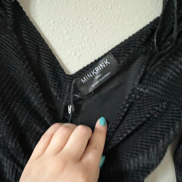 MINKPINK CHAIMA MINI DRESS Small New with tags Black - Picture 4 of 8